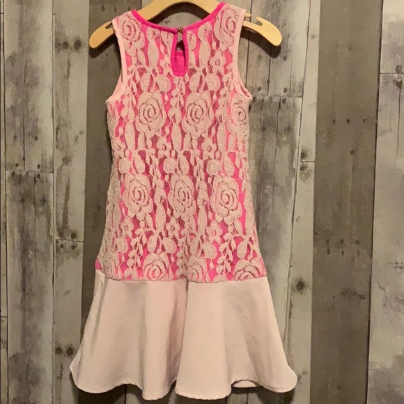 Ted Baker Sleeveless Pink Lace Skater Dress size 8 - Picture 3 of 5